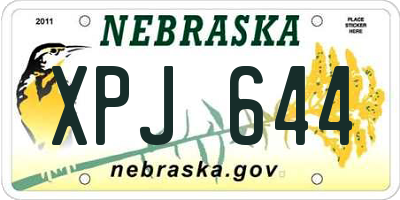 NE license plate XPJ644