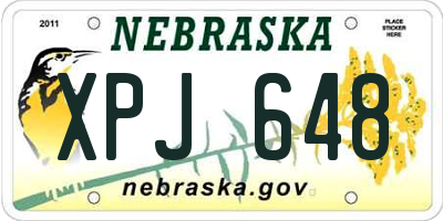 NE license plate XPJ648