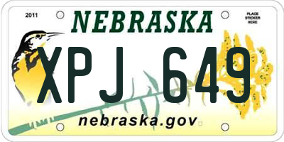 NE license plate XPJ649