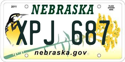 NE license plate XPJ687