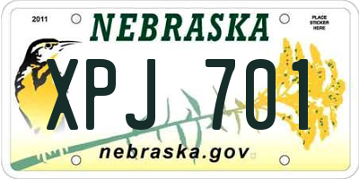 NE license plate XPJ701