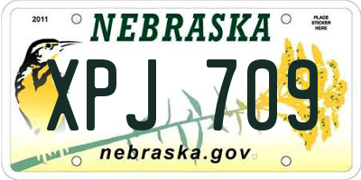 NE license plate XPJ709