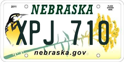 NE license plate XPJ710