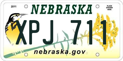 NE license plate XPJ711