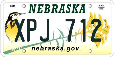 NE license plate XPJ712