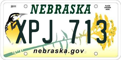 NE license plate XPJ713