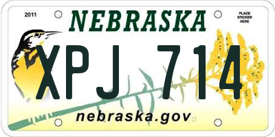 NE license plate XPJ714