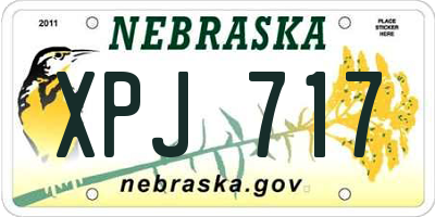 NE license plate XPJ717