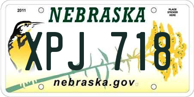 NE license plate XPJ718