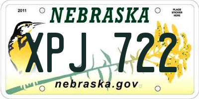 NE license plate XPJ722