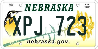 NE license plate XPJ723