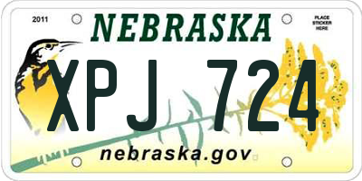 NE license plate XPJ724