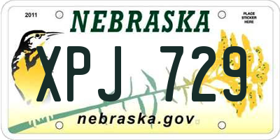 NE license plate XPJ729