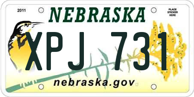 NE license plate XPJ731