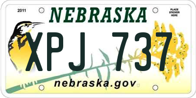 NE license plate XPJ737
