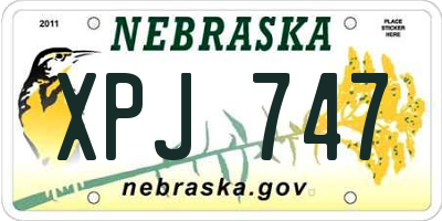 NE license plate XPJ747