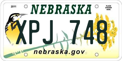 NE license plate XPJ748