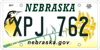 NE license plate XPJ762