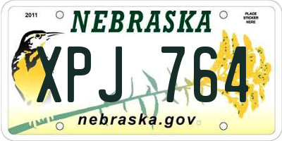 NE license plate XPJ764