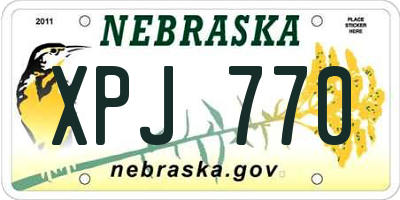 NE license plate XPJ770