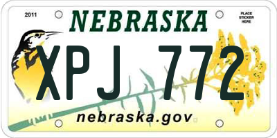 NE license plate XPJ772