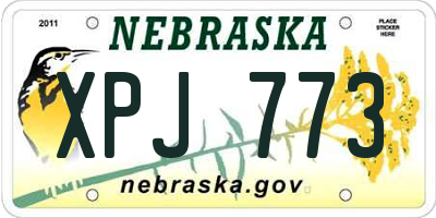 NE license plate XPJ773