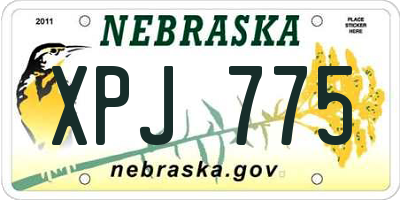 NE license plate XPJ775