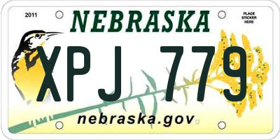 NE license plate XPJ779