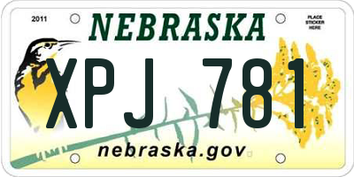 NE license plate XPJ781