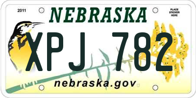 NE license plate XPJ782