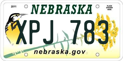 NE license plate XPJ783