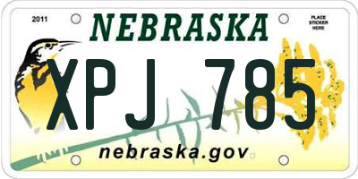 NE license plate XPJ785