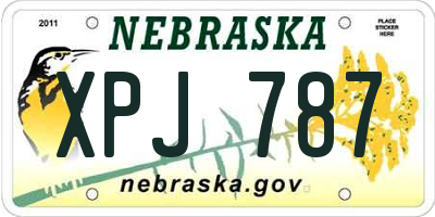 NE license plate XPJ787