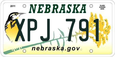 NE license plate XPJ791