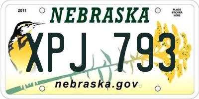 NE license plate XPJ793