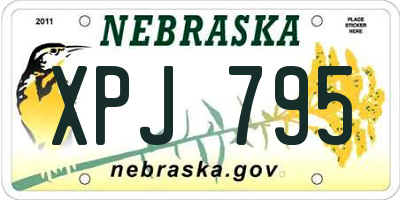 NE license plate XPJ795