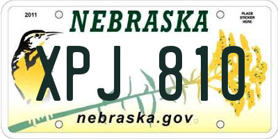NE license plate XPJ810