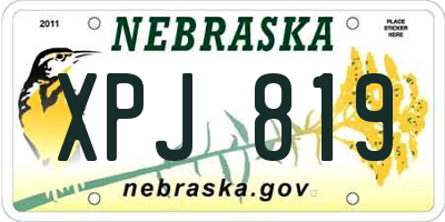 NE license plate XPJ819