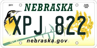 NE license plate XPJ822