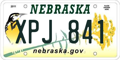 NE license plate XPJ841