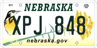 NE license plate XPJ848