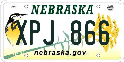 NE license plate XPJ866