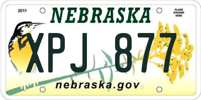 NE license plate XPJ877