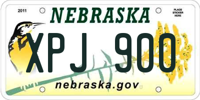 NE license plate XPJ900