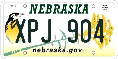 NE license plate XPJ904