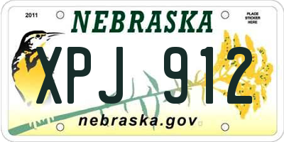 NE license plate XPJ912