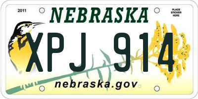 NE license plate XPJ914