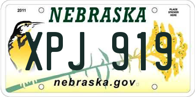 NE license plate XPJ919