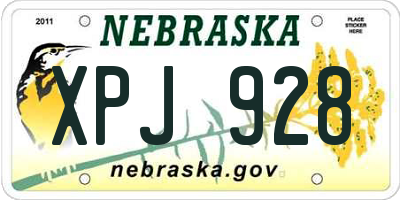 NE license plate XPJ928