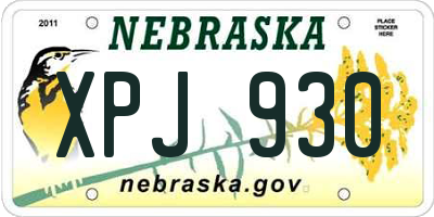 NE license plate XPJ930